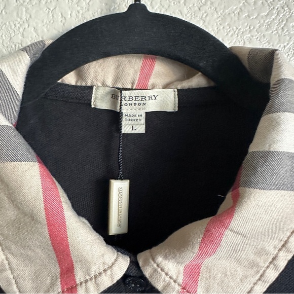 Burberry‎ London Black Polo 3/4 Sleeve Sz L - Picture 3 of 10